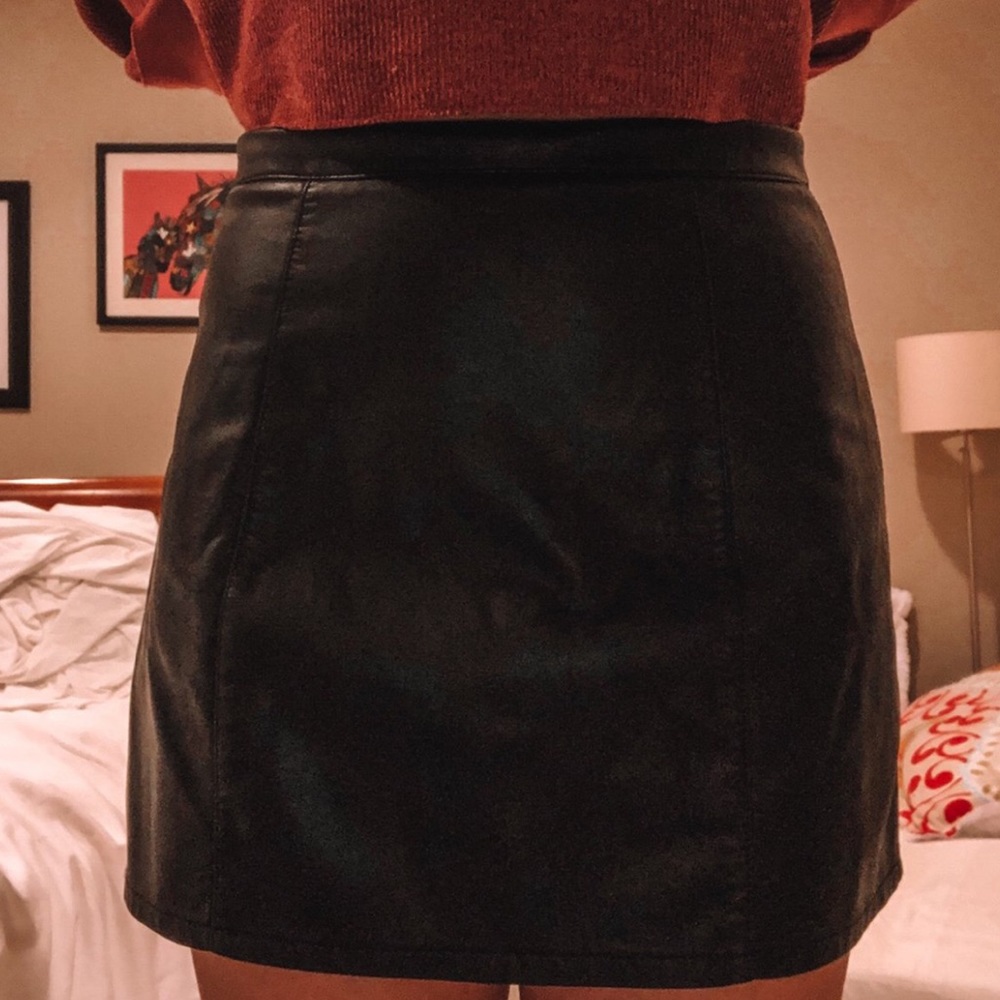 Black leather skirt